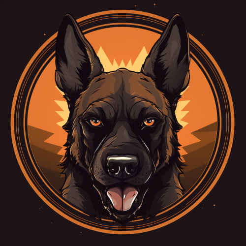 Fierce Belgian Malinois Head with Bared Teeth