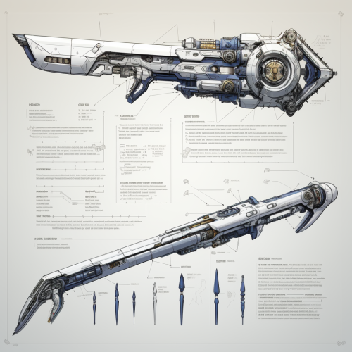 Detailed Mech Sword Blueprint Schematic