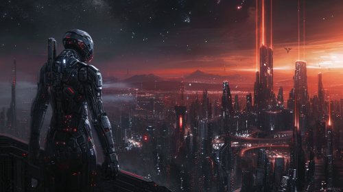 Mech Warrior Dystopian Metropolis Guardian Mech Warrior Dystopian Metropolis Guardian