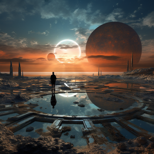 Futuristic mediation landscape image Futuristic mediation landscape image
