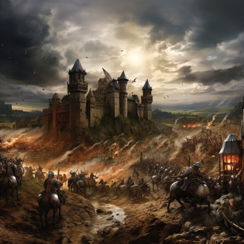 Medieval battle scene