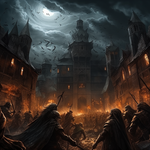Medieval fantasy horror panel artwork