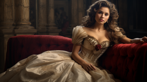 Woman in Stunning Medieval Gown Woman in Stunning Medieval Gown