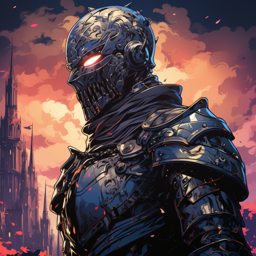 Medieval Knight in Comic Book Style