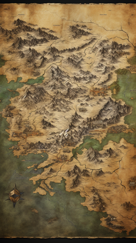 Historical medieval map of Mongolia