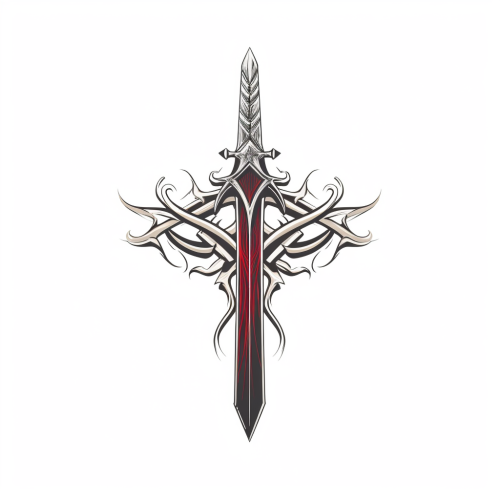 Crossed Medieval Saber Sword Logo