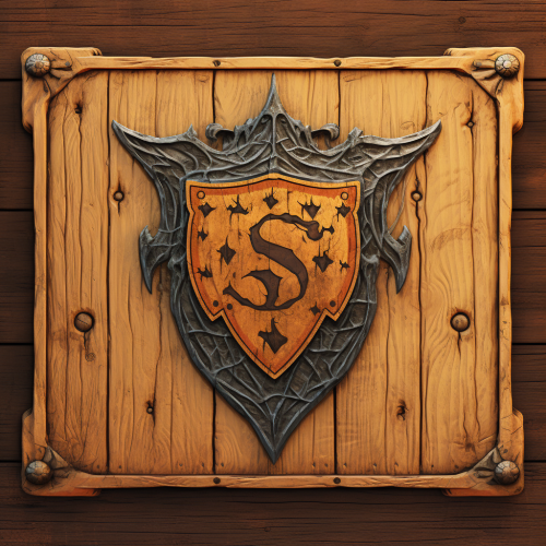 Medieval bold brush stroke acrylic painting