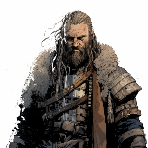 Futuristic Viking in Cyberpunk Comic Artwork Futuristic Viking in Cyberpunk Comic Artwork