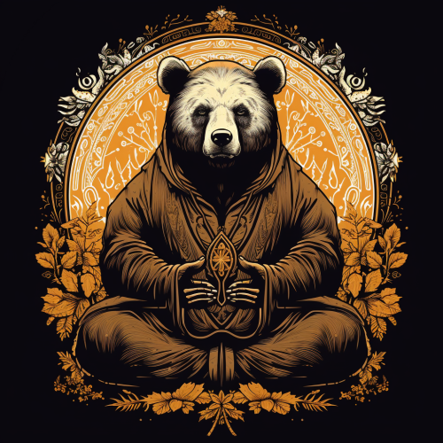Meditating Buddhist Bear Art