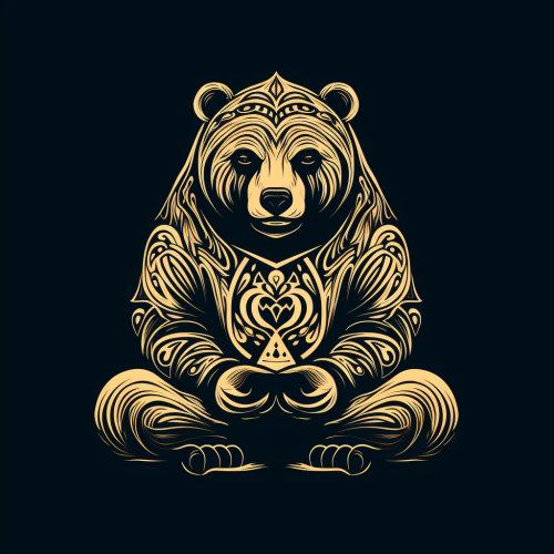 Meditating Buddhist Bear Love Light