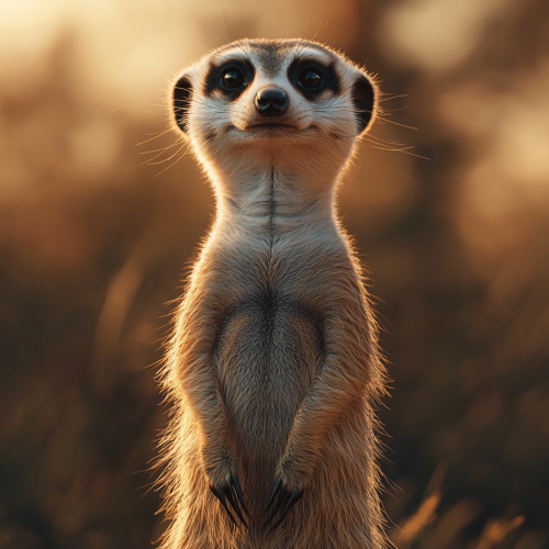 Curious meerkat with wide eyes