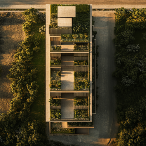 Minimalist Green Building with Vertical Gardens