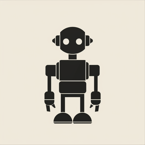 AI Minimalist Robot Silhouette Design