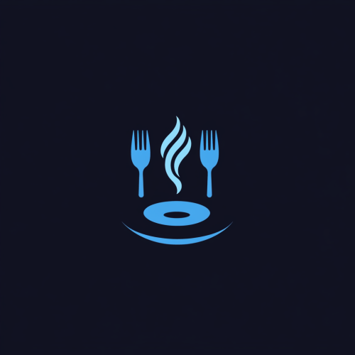 Fork knife plate vapor logo