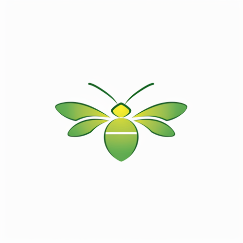 Green Bee Logo Minimalistic Design