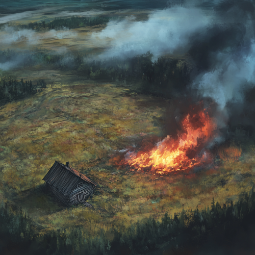 Misty Taiga Wooden Rural House Meteor