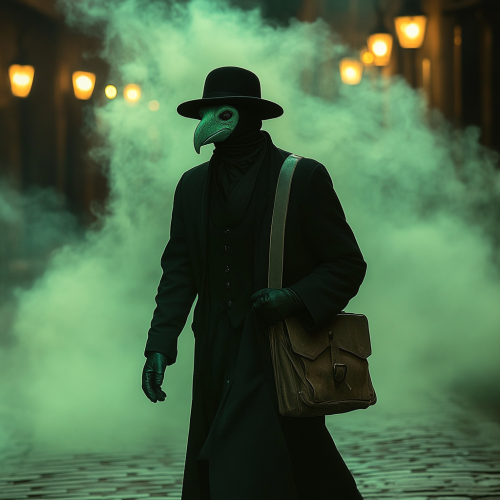 Mysterious man in black robe walking Mysterious man in black robe walking