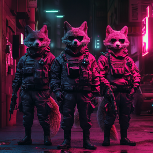 German techno partying foxes image
