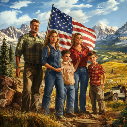 Patriotic Christian Family Portrait Patriotic Christian Family Portrait