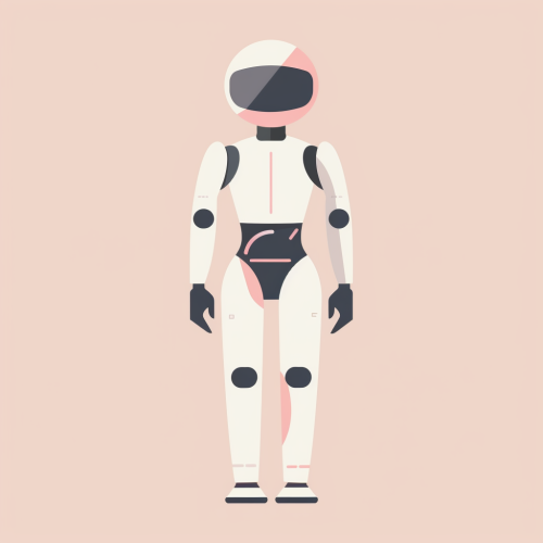 adorable pink robot character silhouette
