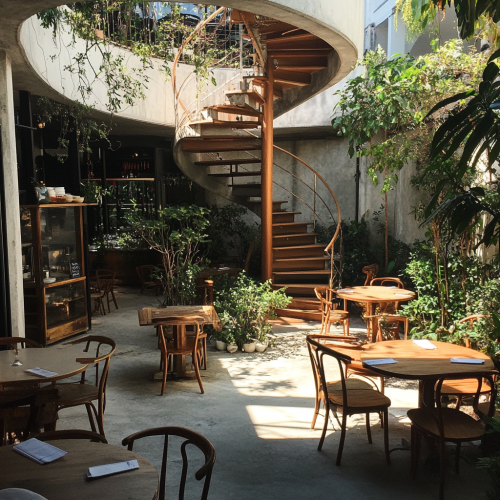 Rooftop pergola with organic plants