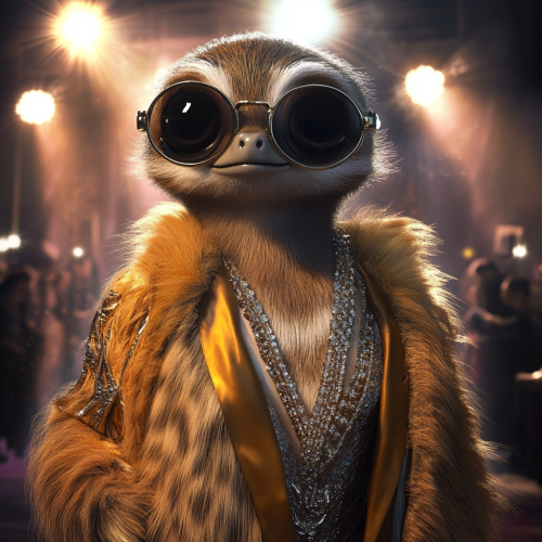 Sassy Sloth high-fashion runway glam Sassy Sloth high-fashion runway glam