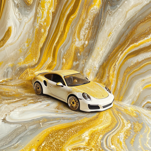 Shiny Porsche on Marble Wallpaper