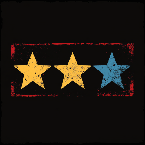 Three Star Flag on Black Background Three Star Flag on Black Background