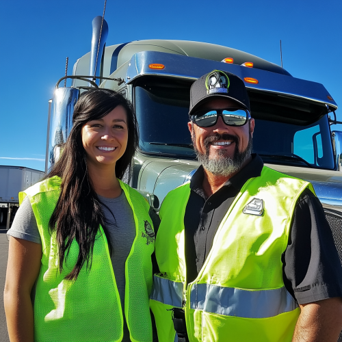 Truck drivers celebrating Labor Day