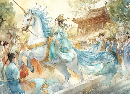 Unicorn in Japanese Edo Market Unicorn in Japanese Edo Market