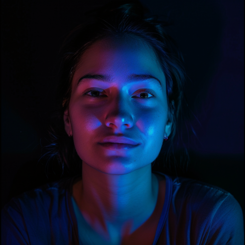 Woman in awe with smile