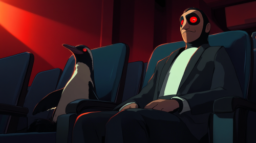 Young Michael Keaton Penguin Movie Theater