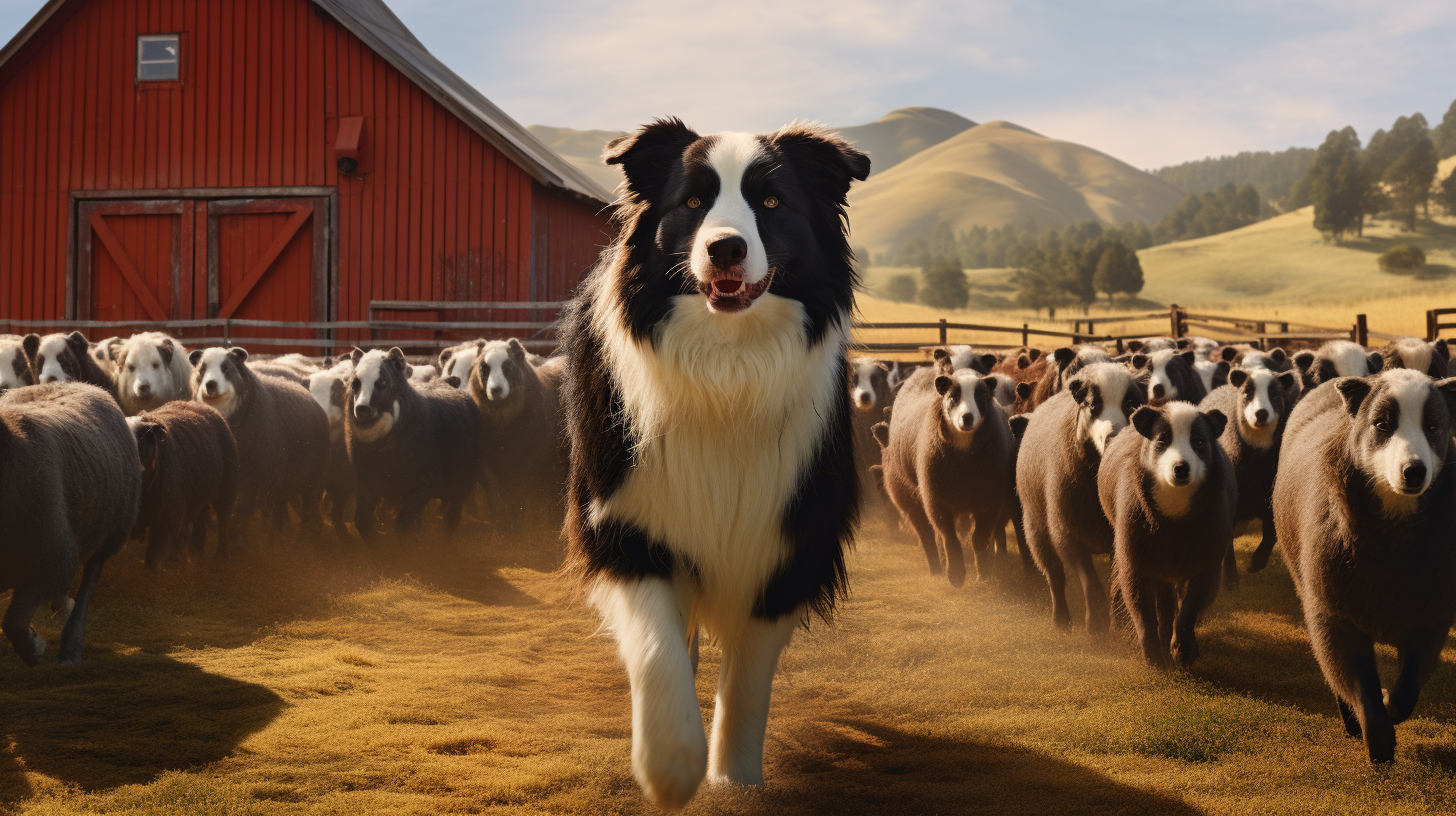 4.  Active australian shepherd herding sheep