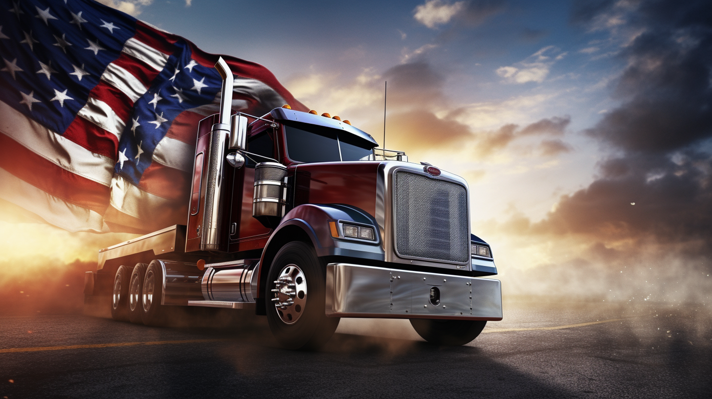 4.  Realistic truck with America theme  (ALT Text for Image)