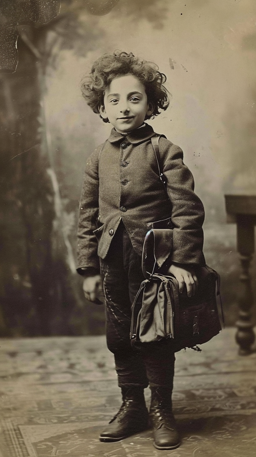 4. Young boy with satchel image