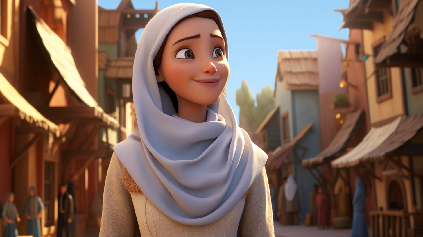 4. Amina in Village Wearing White Hijab - Faith and Belief