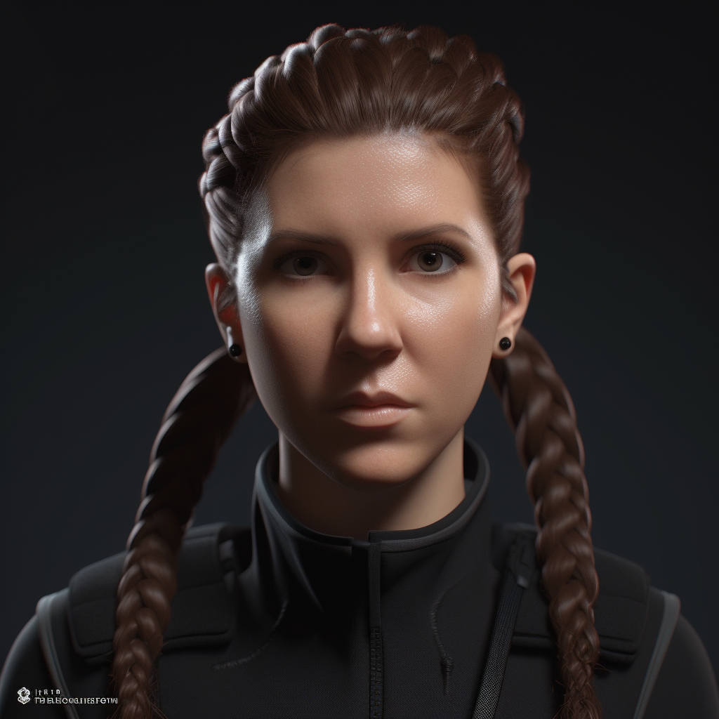 4.  Anna Kendrick wearing all-black special agent gear with Dutch braids