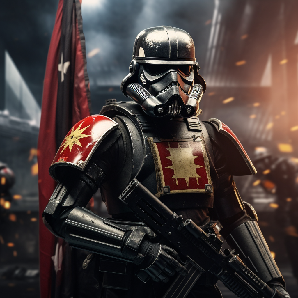 4. Armored sci fi Star Wars soldier with German flag