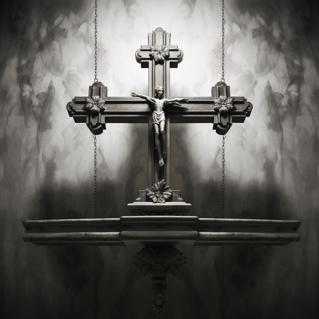 4. Altar cross in black and white