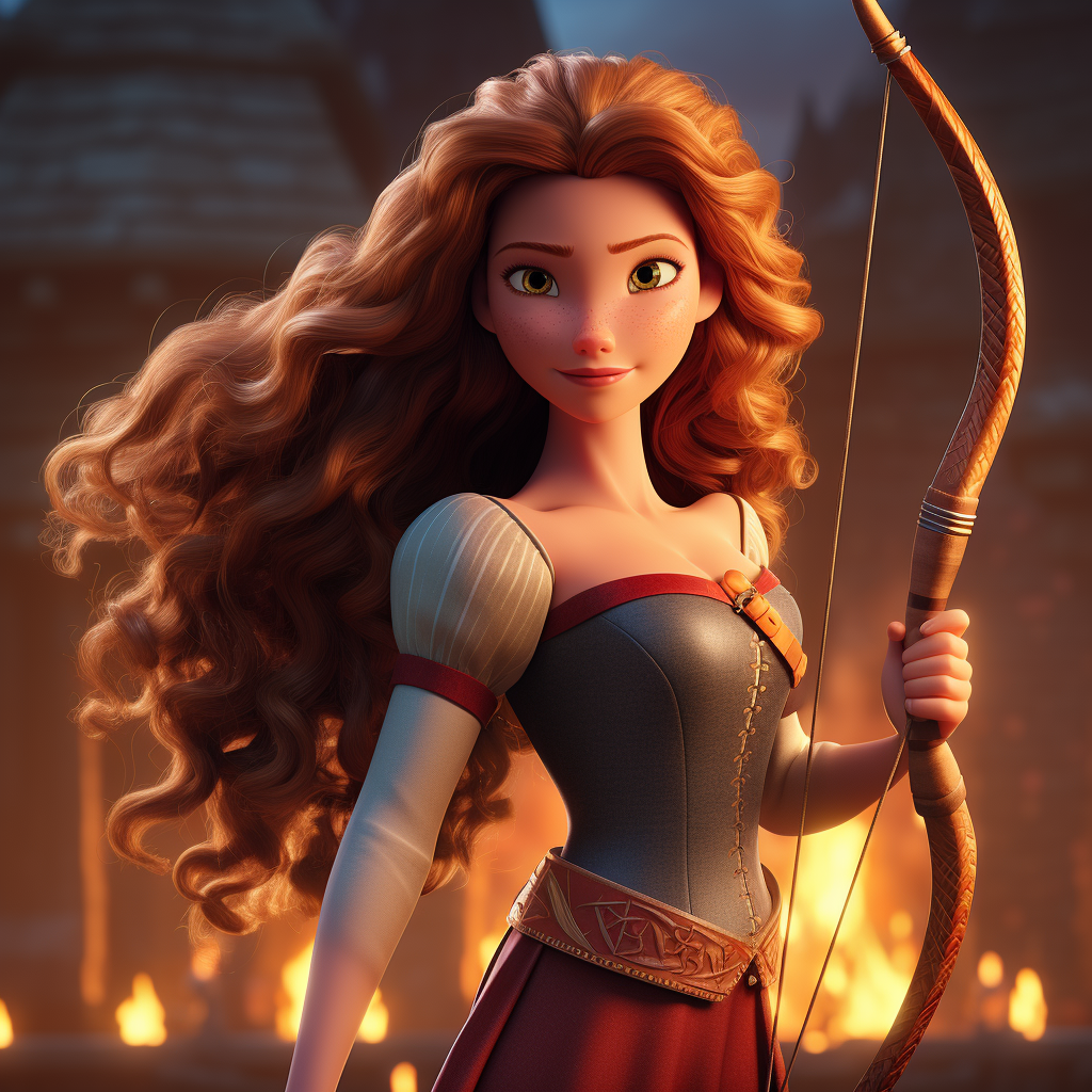 4. Brave princess with bow and arrow