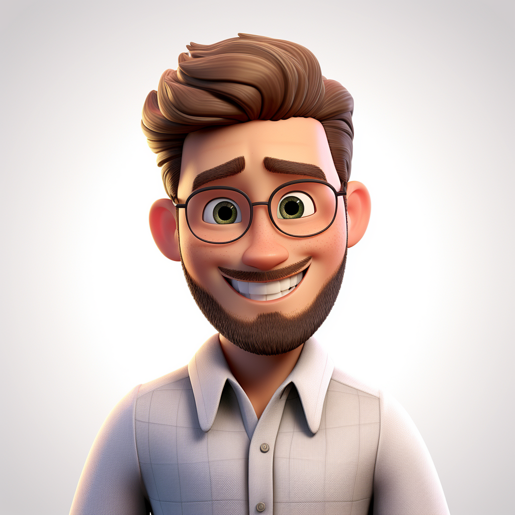 4.  Disney Pixar Character with Young Man Face