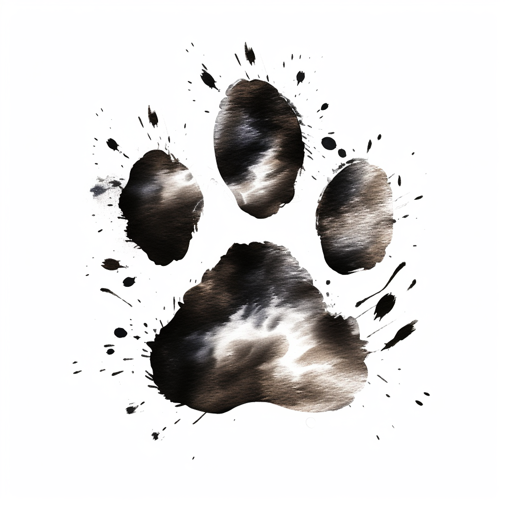 4. Dog paw print on white background