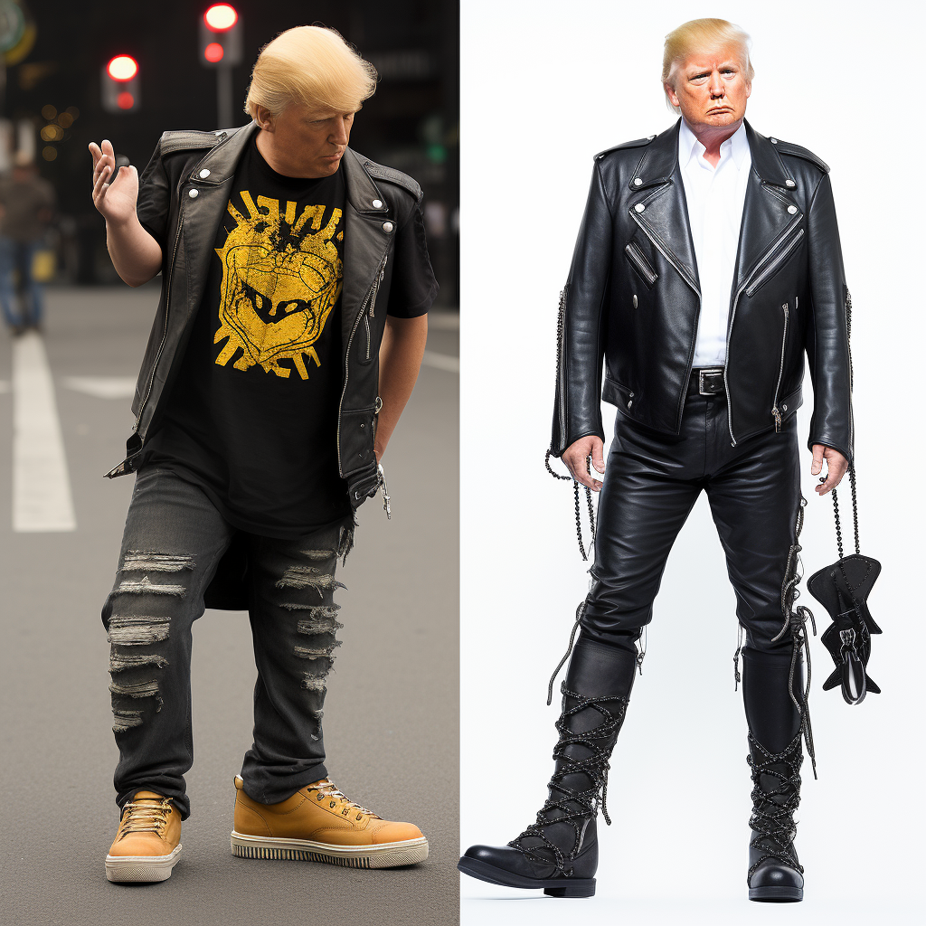 4. Stylish distressed jeans with gold-stitching for Donald Trump