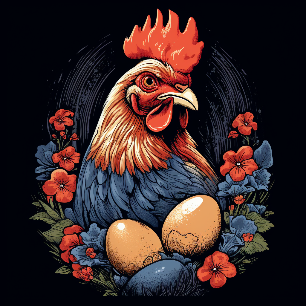 4. T-shirt design with Easter Egger chicken