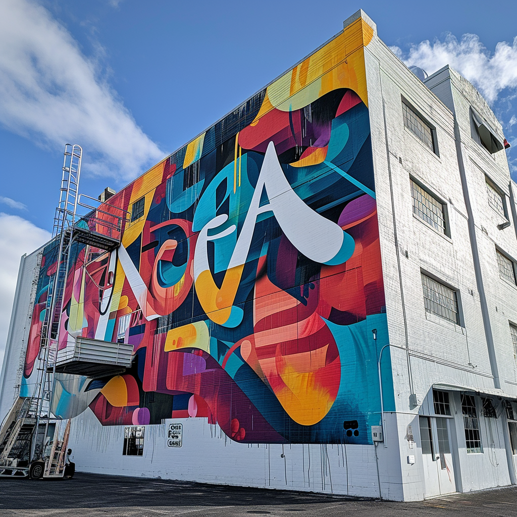 4. Colorful mural of GenAI logo