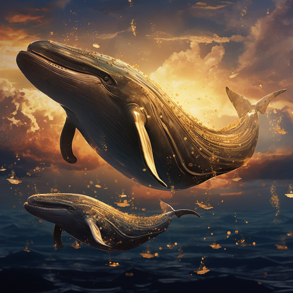 4. Majestic whales in a celestial night