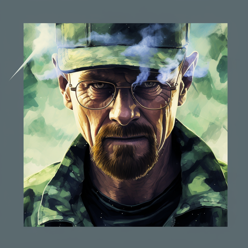 Heisenberg smoking weed in lab