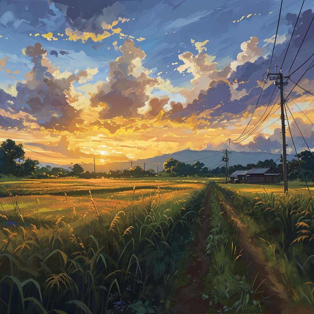 4. Scenic farmland with golden hues