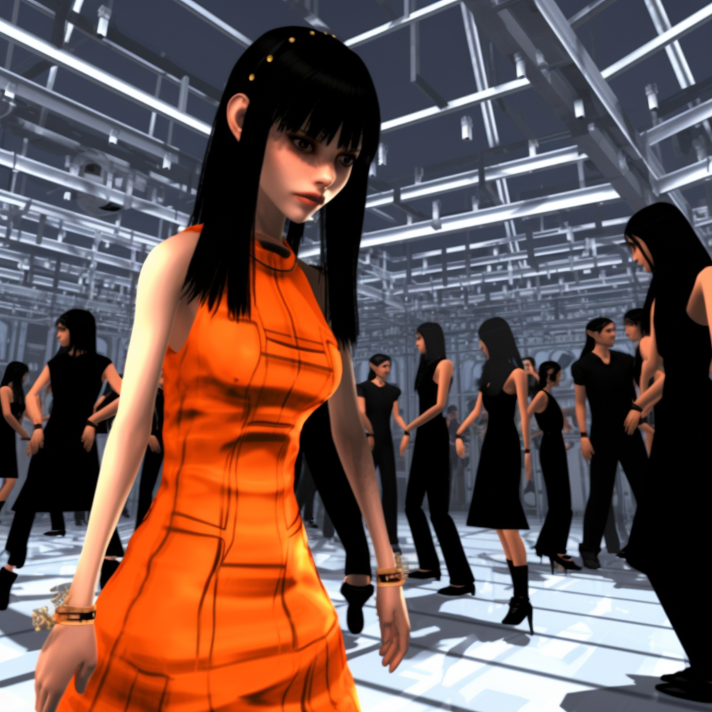 4. Image of goth girl standing on dance floor surrounded by couples