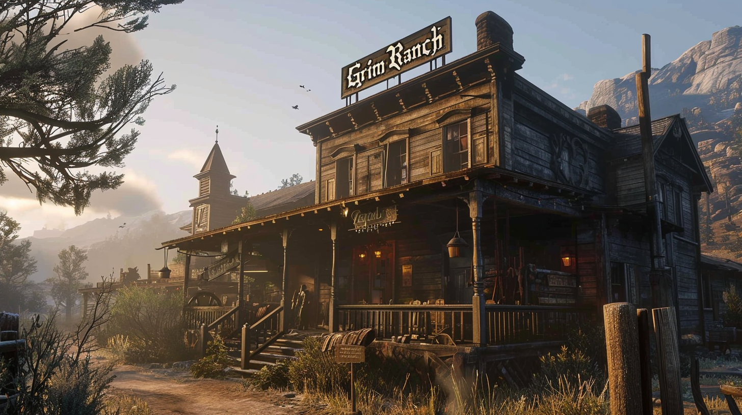 4. Spooky and atmospheric Cinematic image of  Grim Ranch